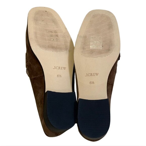 J. CREW Maison tassel loafers Suede Leather Walnut Brown $278 EUC 6.5 - Picture 6 of 7
